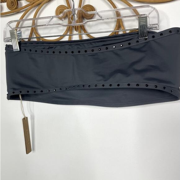 NEW Skims Rhinestone Bandeau Swim top Gray 2X - Picture 4 of 8